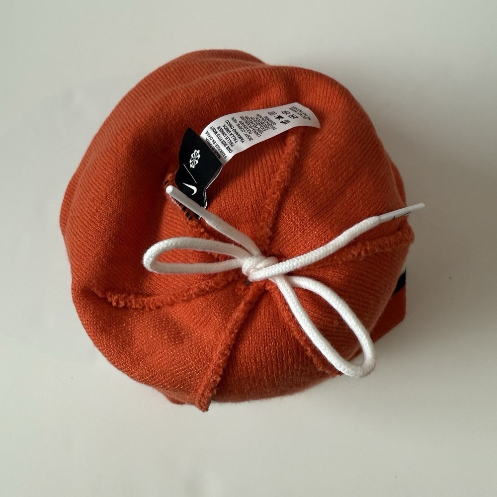 Nike‎ NXR Beanie Hat Nike XC Regionals 2025 Orange White Pom Top Watch Cap OSFM - Picture 2 of 4